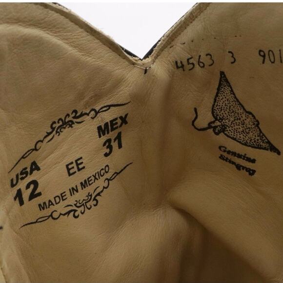 Los Altos 3X Toe Navy Stingray Rowstone Cowboy Boots Sz. 12 EE - Picture 8 of 10